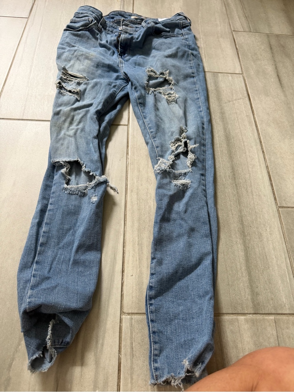 Levi's Light Blue Ripped Skinny Jeans
